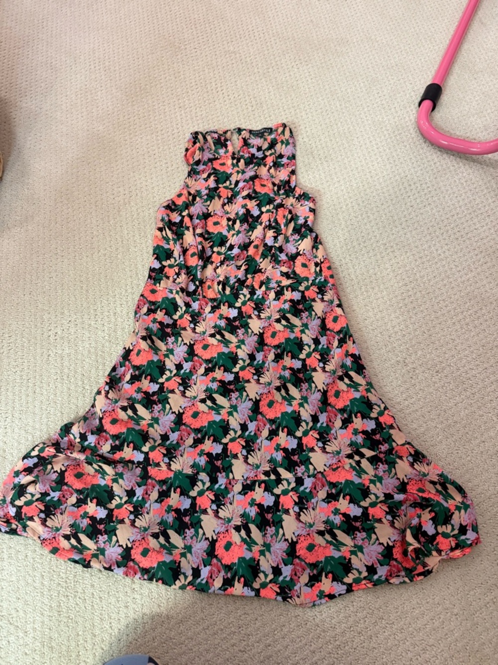 J crew factory summer floral dress with black lining underneath